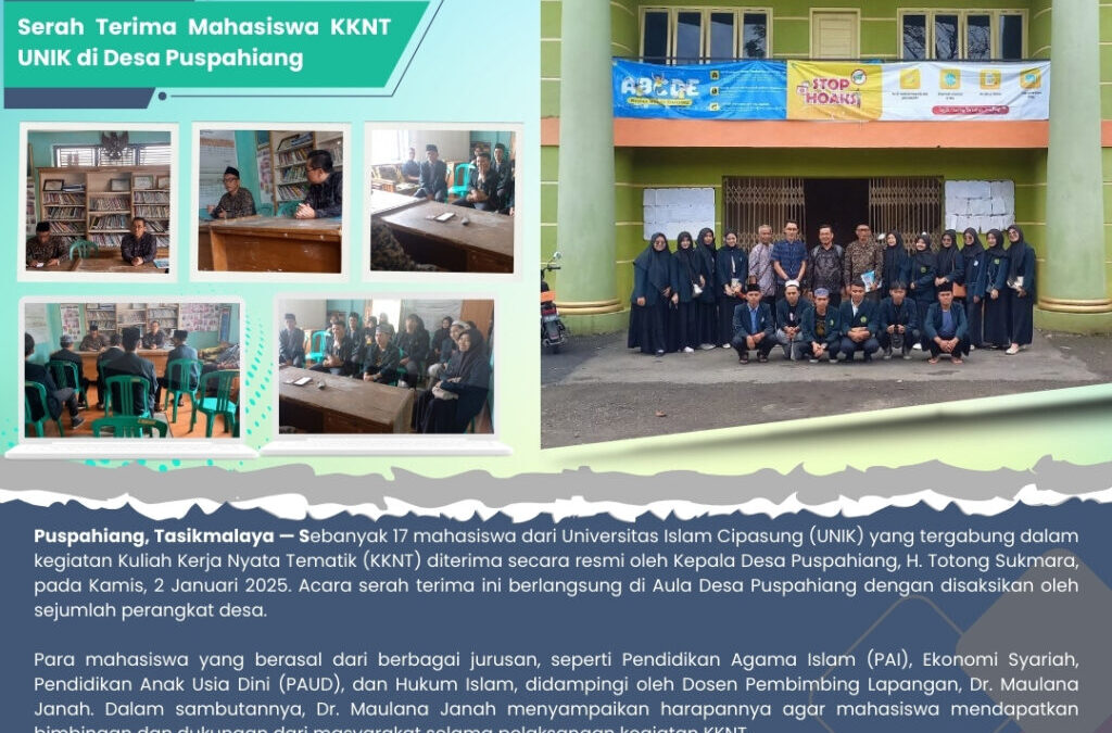 Serah Terima Mahasiswa KKNT UNIK di Desa Puspahiang