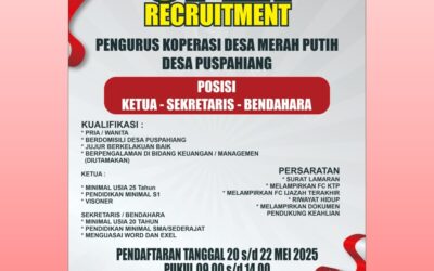 OPEN RECRUITMENT “Pengurus Koperasi Desa Merah Putih”