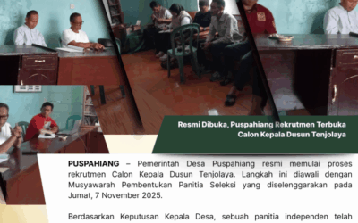 Resmi Dibuka, Puspahiang Rekrutmen Terbuka Calon Kepala Dusun Tenjolaya